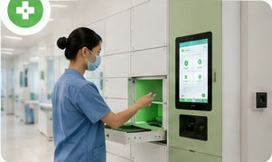 Controlled access workplace systems for healthcare facilities