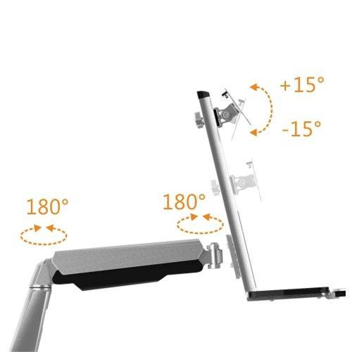 Sit Stand Workstation for Single Monitor and Keyboard - Height Adjustable Standing Desk Mount with Monitor Mount and Keyboard Tray RW-E1