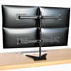 Quad LED LCD Monitor Stand up Freestanding Desk Mount for Support up to 32" Monitors, 29 inch Pole Heavy Duty Fully Adjustable Stand, Black (2004MSFP)