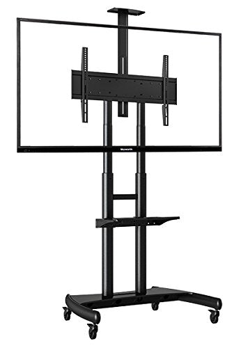 Heavy Duty Mobile TV Trolley Stand with Mount for LED LCD Plasma Flat Panel Screens and Displays 50 to 80 inch with 198 lbs weight capacity, (H05)