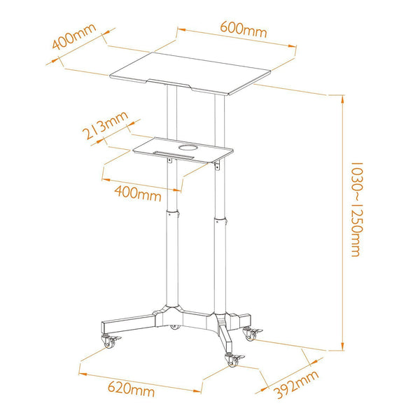 Mobile Laptop Desk Cart Height and Angle Adjustable Tilt SplitingLaptop Stand Table
