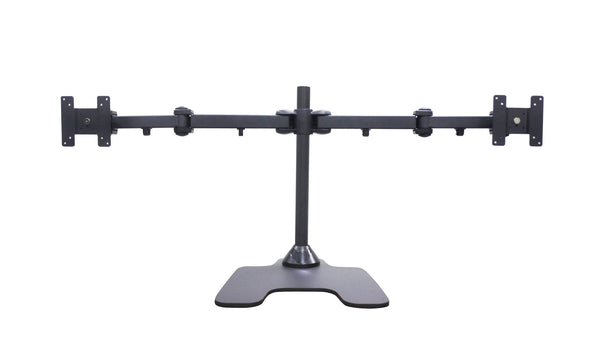 Freestanding Dual Monitor Mount, Fully Articulating Heavy-Duty Broad Arms, Compatible for Two Screens up to 32 inches with Standards 75 * 75mm and 100 * 100mm VESA Holes, Black (2HDF)