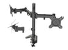 Full Motion Dual Monitor Stand Mount, Height Adjustable, Support up to 27" with 8kg Weight, Black (RC2-V)