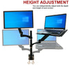 Rife Dual Arm Monitor & Laptop Mount - Heitgh and Angle Adjustment, 18" Pole (NA-G DC)