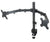 Dual Monitor Mount, Two Heavy Duty Full Motion Adjustable Arms Fit 2 Computer Screens 17 19 20 21 22 24 27 Inch, VESA 75 or 100mm, C-Clamp Base, Black