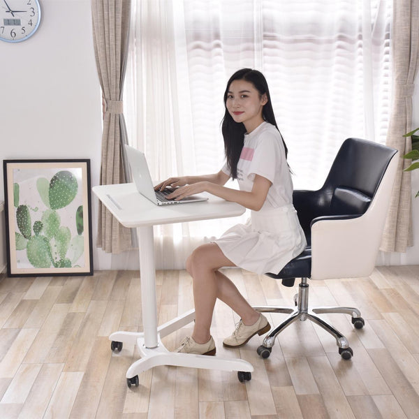 Instant Multi-Purpose Rolling Podium Lectern with Wheels Laptop Workstation, Height Adjustable Pneumatic Sit-Stand Mobile Laptop Cart
