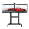 Dual Screen TV Mobile Cart, Support 40"-70" LED LCD Plasma TV's Mount, Height Adjustable (Black)