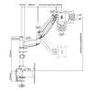 Monitor Arm Single LCD Monitor Desk Mount Stand with Gas Spring Fully Adjustable Fits 20 21 23 24 27 30 32 Screens Height Adjustable Tilt Swivel Rotate, Clamp and Grommet Base (MODEL LMS-GP)