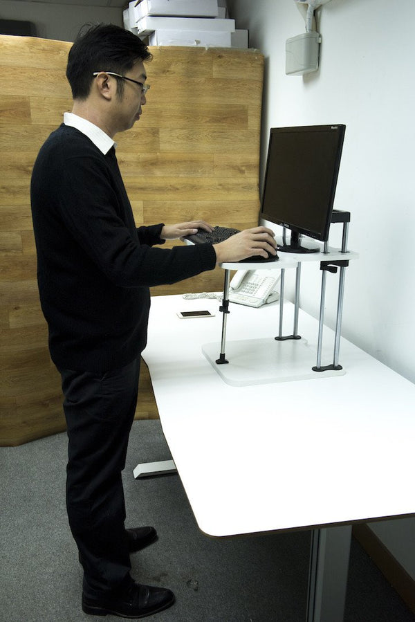 Adjustable Sit to Stand Standing Desk On Top Of Your Existing Desk SSD, 2 Shelves