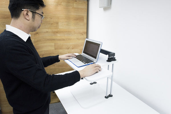 Adjustable Sit to Stand Standing Desk On Top Of Your Existing Desk SSD, 2 Shelves