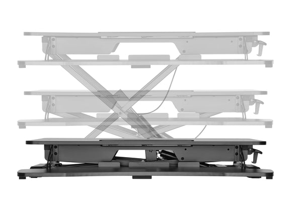 Instant Standing Desk Sit-Stand Desk Converter for Laptop, 1 or 2 Desktop, Stepless Any height lock Height Adjustable, Ergonomic, Gas Spring Arm, Free Standing, Easy Installation