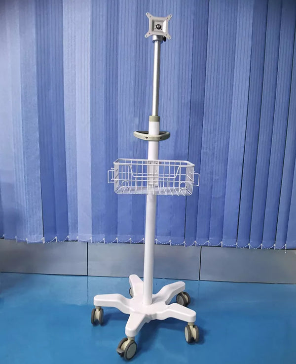 Customized Height Adjustable Patient Monitor Stand Rolling medicalcart
