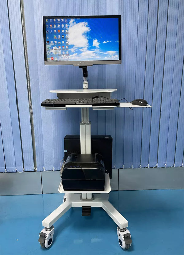 All in one workstation Height Adjustable Mobile Medical computer trolley Tablet VESA Hospital trolley for dental clinic