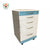 Mobile 5-Drawers Single Stainless Steel Medical Dental cabinet,480*505*820mm