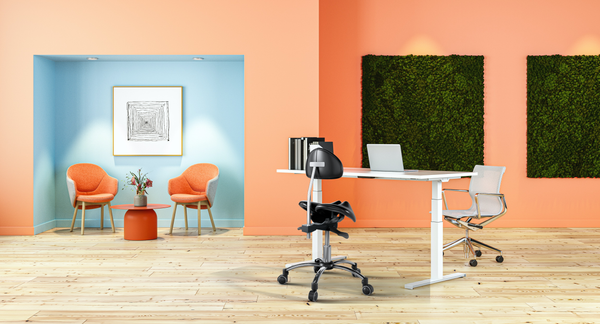 Ergonomic Adjustable Rolling Active Chair with Back Rest Support, Saddle Seat and Angle Adjustment, Black (R400)