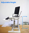 Gas Spring Height Adjustable Riser Converter, with Sit to Stand Ergonomic Principle with 31.5" Wide Tabletop Workstation fits Dual Monitors, White