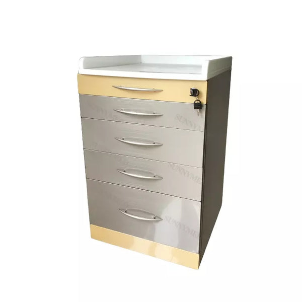 Mobile 5-Drawers Single Stainless Steel Medical Dental cabinet,480*505*820mm