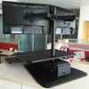 dual monitor sit stand workstation desk converter with two monitor arm