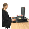 Instant Standing Desk Sit-Stand Desk Converter for Laptop, 1 or 2 Desktop, Stepless Any height lock Height Adjustable, Ergonomic, Gas Spring Arm, Free Standing, Easy Installation
