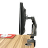 Monitor Arm Single LCD Monitor Desk Mount Stand with Gas Spring Fully Adjustable Fits 20 21 23 24 27 30 32 Screens Height Adjustable Tilt Swivel Rotate, Clamp and Grommet Base (MODEL LMS-GP)