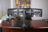 Triple Monitor Stand Freestanding LCD Computer Screen Desk Mount for 19, 20, 22, 23, 24 Inch Monitors VESA 75 and 100 Compatible Full Motion, 66 lbs Capacity (3 Horizontal Monitor)