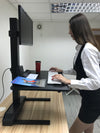 Single 17"-32" Monitor Mount Electric Ergonomic Height Adjustable Sit-Stand Desk Converter Workstation - Black