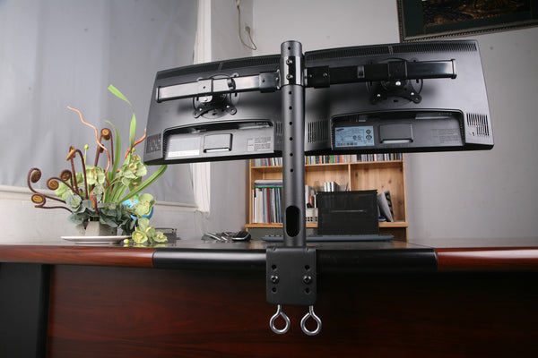 Dual Monitor Clamp Type stand with Curved Arms 2ms-ct2