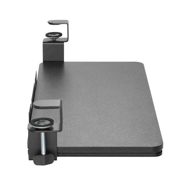 Clamp-On Adjustable Keyboard Tray, Under Desk Keyboard Tray, Improve Comfort Increasing Usable Desk Space, Black (KBD-C)