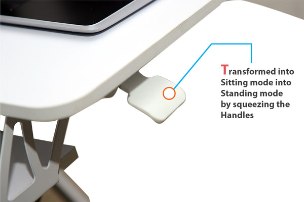 Gas Spring Height Adjustable Riser Converter, with Sit to Stand Ergonomic Principle with 31.5" Wide Tabletop Workstation fits Dual Monitors, White