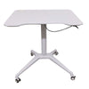 Rife Standing Folding Workstation, Sit Stand Mobile Desk with Height Adjustable from 75cm to 112.5cm, Supports up to 15 Kgs, White (LPTGE)