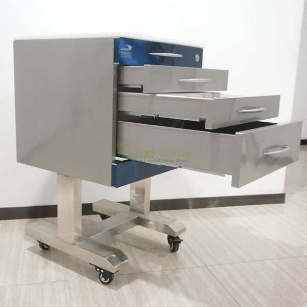 Mobile 3-Drawers Single Stainless Steel Medical Dental cabinet,495*495*820mm