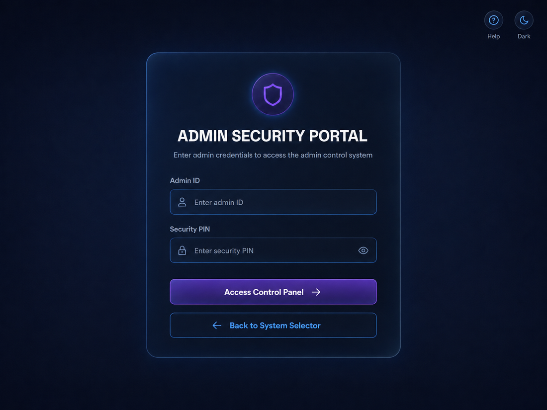 ErgoAssetOS Employee Portal Login — Employee ID and Security PIN authentication