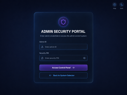 ErgoAssetOS Employee Portal Login — Employee ID and Security PIN authentication