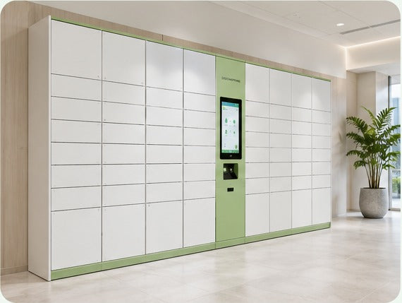 Smart locker systems for secure workplace storage and charging