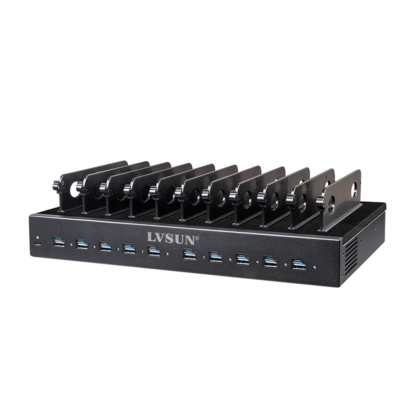 500W 10-Port USB-C PD Charging Dock with Device Slots