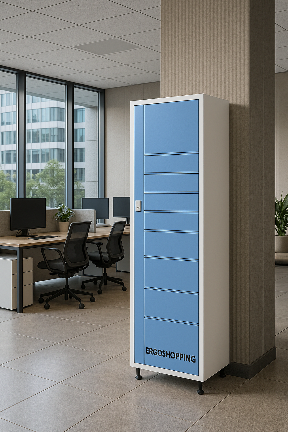 9-Door Bluetooth Smart Locker for Offices