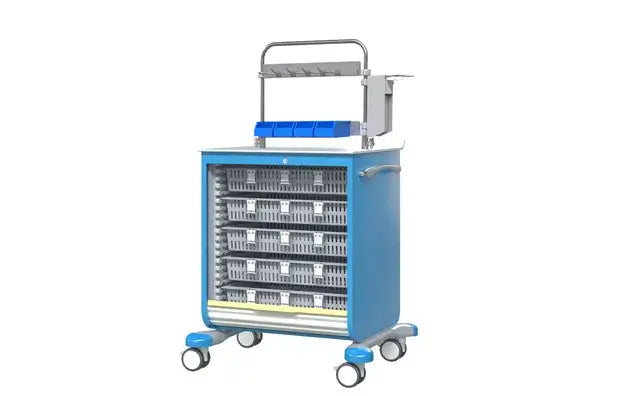 Hospital Medication Distribution Trolley with 5 Baskets
