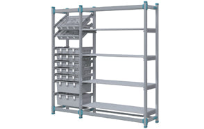 Double-Sided Medical Storage Rack with Shelves – Model F