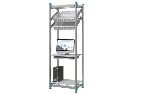 Compact Medical Equipment & Computer Storage Rack – Model G