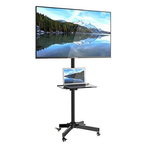 Mobile TV Cart for LCD LED Plasma Flat Screen Panel Trolley Floor Stand with Locking wheels | Fits 23" to 55" (2 Year Warranty) (H10)