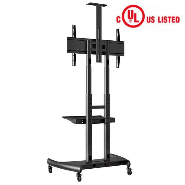 Heavy Duty Mobile TV Trolley Stand with Mount for LED LCD Plasma Flat Panel Screens and Displays 50 to 80 inch with 198 lbs weight capacity, (H05)