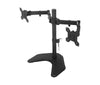 Dual Monitor Stand, Free Standing Height Adjustable Two Arm Monitor Mount for Two 13 to 27 inch LCD Screens with Swivel and Tilt Hongkong Model EF002