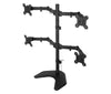 Quad Monitor Desk Stand Mount Full Motion Articulating Arm 4 LCD Computer Displays, Fits 17, 19, 20, 22, 23, 24, 27 Inch, Fits Vesa 75 100, Swivel, Rotate, Tilt, Black Hongkong EF004