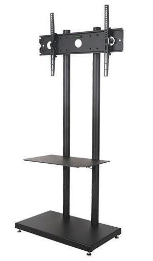 Floor TV Stand with Shelf for 32–65 Inch Screens – H64