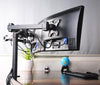 Triple LCD Monitor Desk Mount Fully Adjustable Horizontal Stand Fits 3 Screens up to 27 inch, 22 lbs. Weight Capacity per Arm, Black (3MS-CTB)