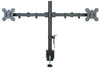 Dual Monitor Mount, Two Heavy Duty Full Motion Adjustable Arms Fit 2 Computer Screens 17 19 20 21 22 24 27 Inch, VESA 75 or 100mm, C-Clamp Base, Black