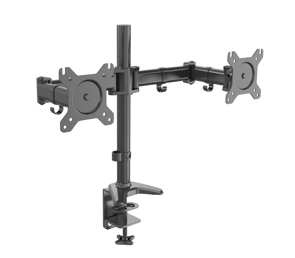 Full Motion Dual Monitor Stand Mount, Height Adjustable, Support up to 27" with 8kg Weight, Black (RC2-V)