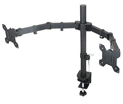 Heavy-Duty Dual Monitor Desk Mount – Up to 27"