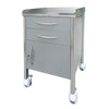 Mobile 2-Drawers & 1-Door Stainless Steel Medical Dental cabinet Cart,450*450*820mm