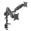 Dual Gas Spring Fully Adjustable Monitor Arm Mount Stand, for Two 15
